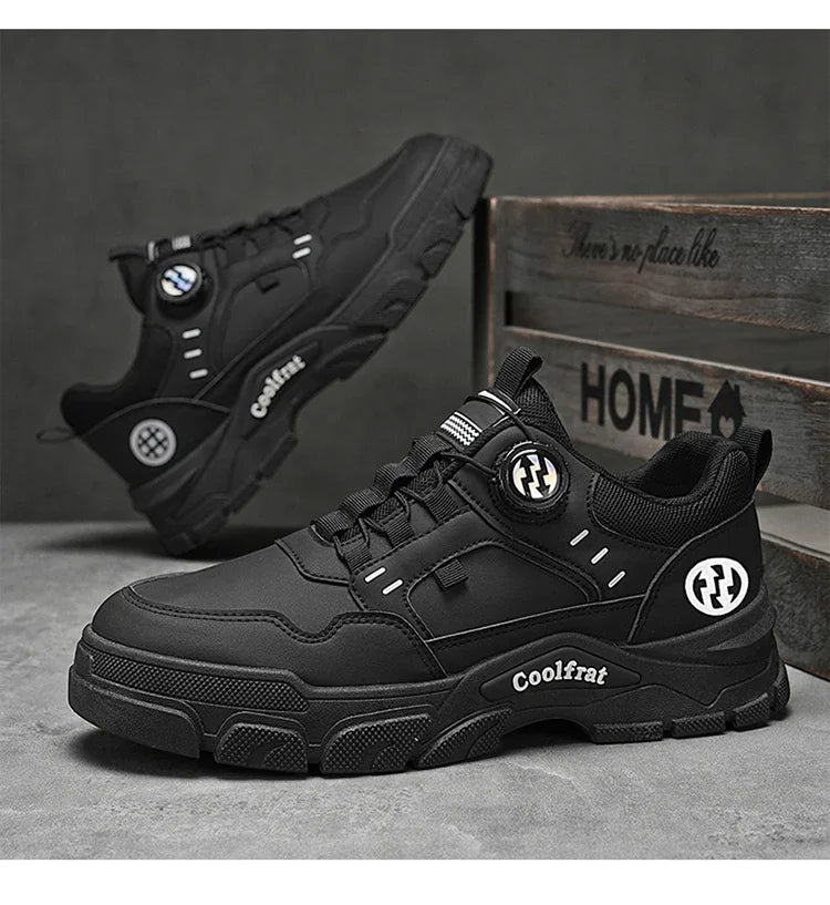New Men's Shoes Low-top Rotating Buckle Sports Casual Trendy Outdoor Waterproof Work Shoes EVA Sole Rubber Zapatillas Hombre