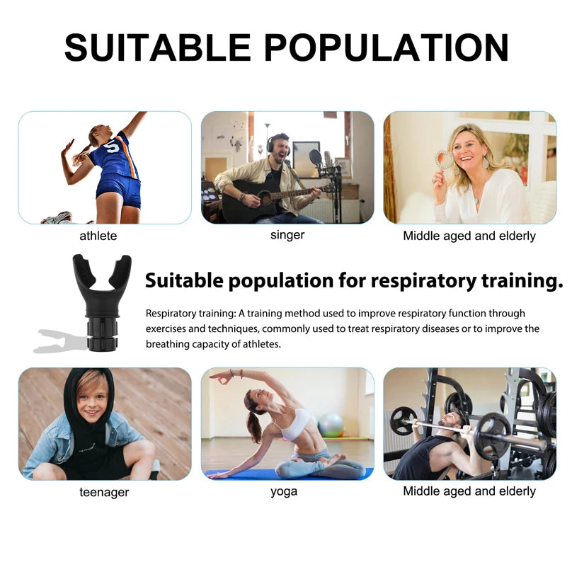 Breathing Trainer Lung Flexer Drop shipping Durable Fitness Exerciser Increases Lung Capacity Breath Adjustable Deep Breath