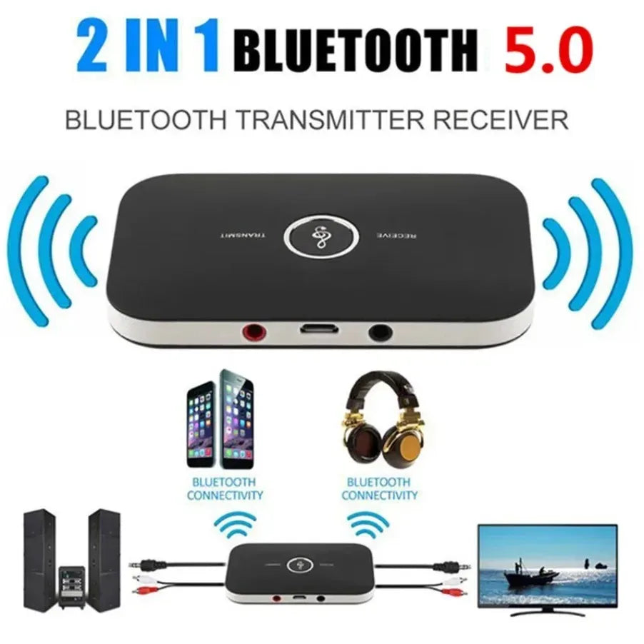 Bluetooth 5.0 Audio Transmitter Receiver Stereo AUX Jack RCA USB Dongle Music Wireless Adapter For Car Kit PC TV Headphone