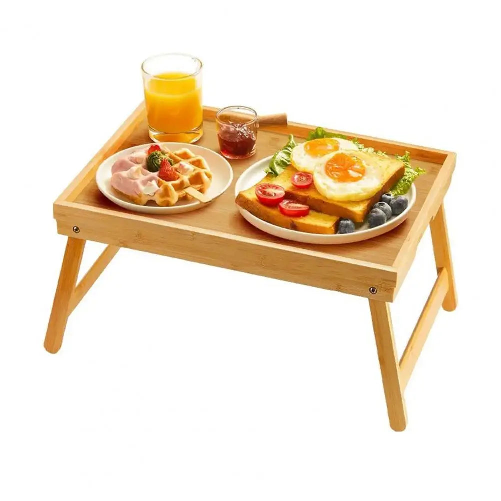 Folding Bed Table Bamboo Bed Tray Table for Breakfast Laptop Use Folding Legs for Easy Storage Serving Tray for Snacks Drawing