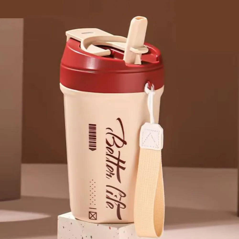 Stainless Steel Travel Thermal Cup 520ML Keeps Cold and Heat Coffee Vacuum Flask Portable Heat-resistant Coffee Thermos Mug