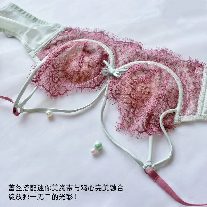 Lingerie Sexy Dentelle Ensemble, Ultra Fin Style Français, Bonnet Confort Anti Affaissement, Respirant Tailleur Confortable pour
