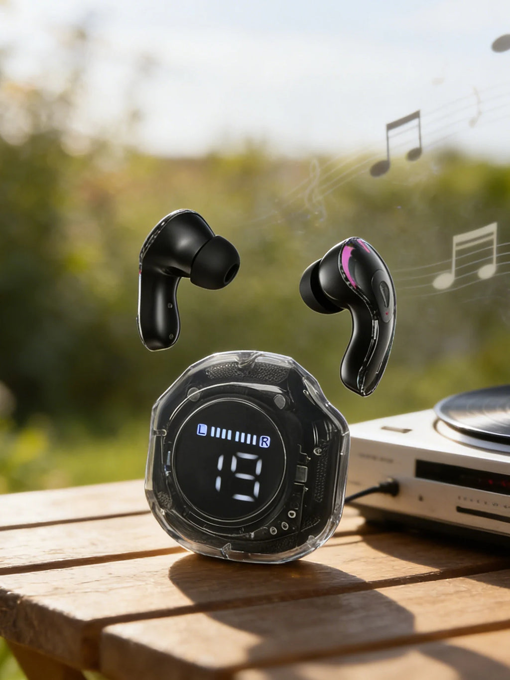 In-ear Bluetooth earphones, battery level display eardphones, long battery life and low latency