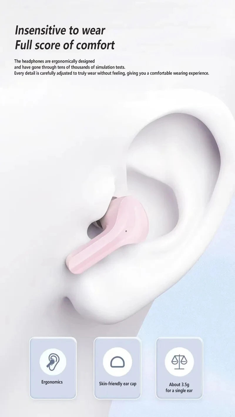 Wireless Bluetooth Headset Transparent Design with LED Digital Display Stereo Sound TWS Earphone for Sports Working-Air BT30