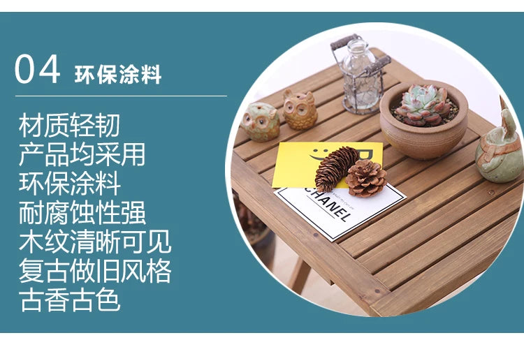 Solid Wood Folding Tea Table Minimalist Design for Home Or Outdoor Use with Smooth Rounded Corners And Premium Hardware
