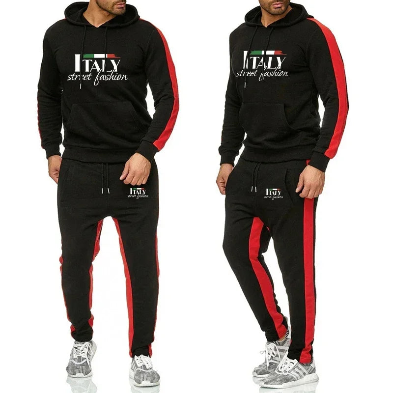 Jogging Men Two Piece Hot Sale High Quality Men's Tracksuit Outdoors Sports Set Men Hoodie Fashion Comfortable Casual Simplicity