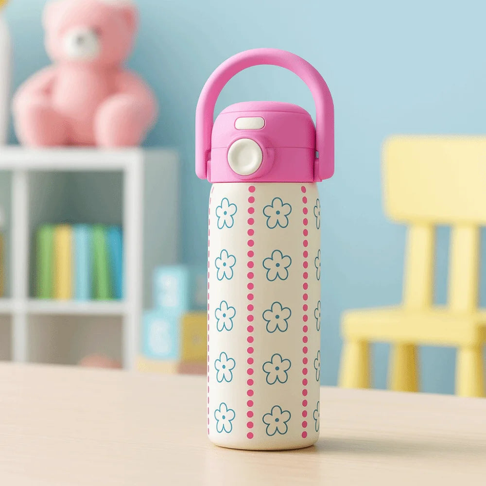 Reusable Creative Thermal Water Bottle 500ML Portable Thermal Cup Leak-proof Straw Design Drinking Straw Cup Kitchen Supplies