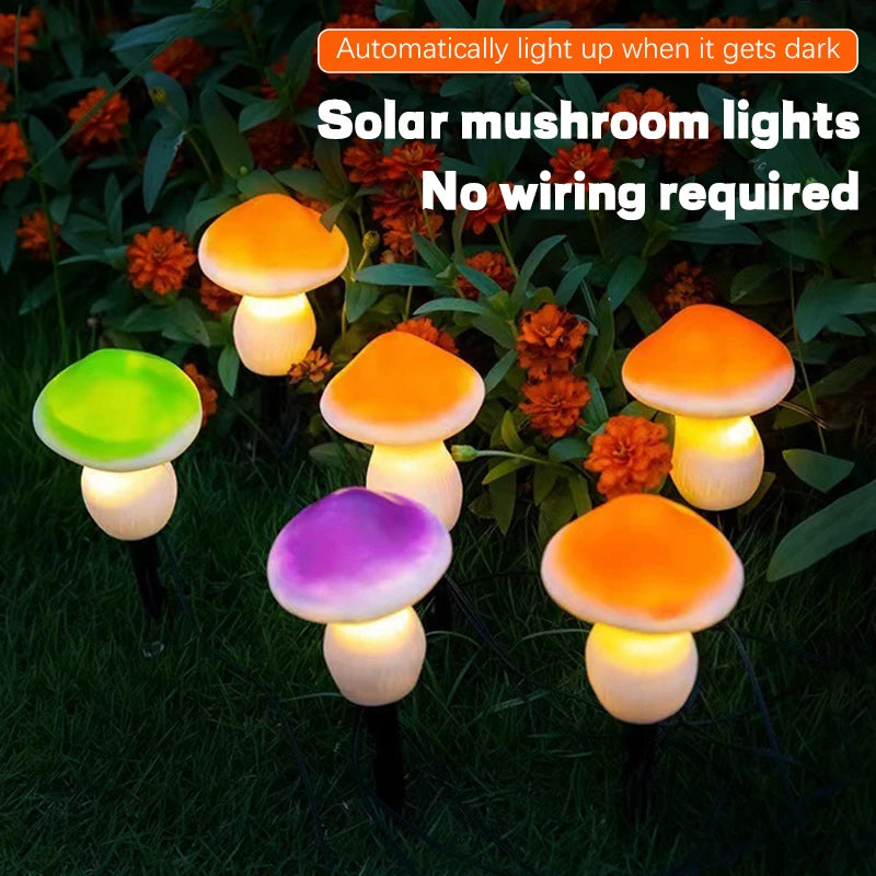 Solar Lights String Mushroom Lawn Fairy Lights LED Solar Lamps Outdoor For Garden Patio Terrace Path Landscape Decoration Lamps