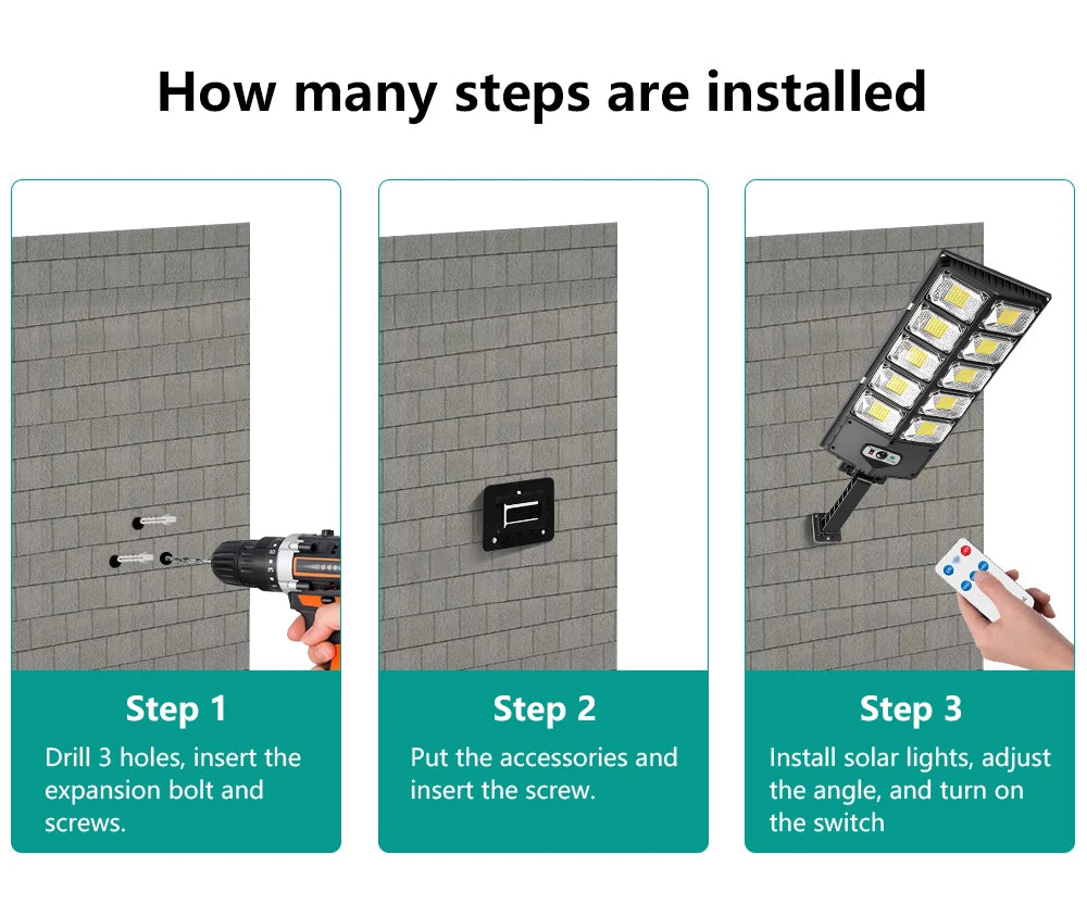 Solar Lights Outdoor Waterproof LED Solar Lamp Motion Sensor Light Remote Control Garden Accessories Outdoor Street Yard Garage