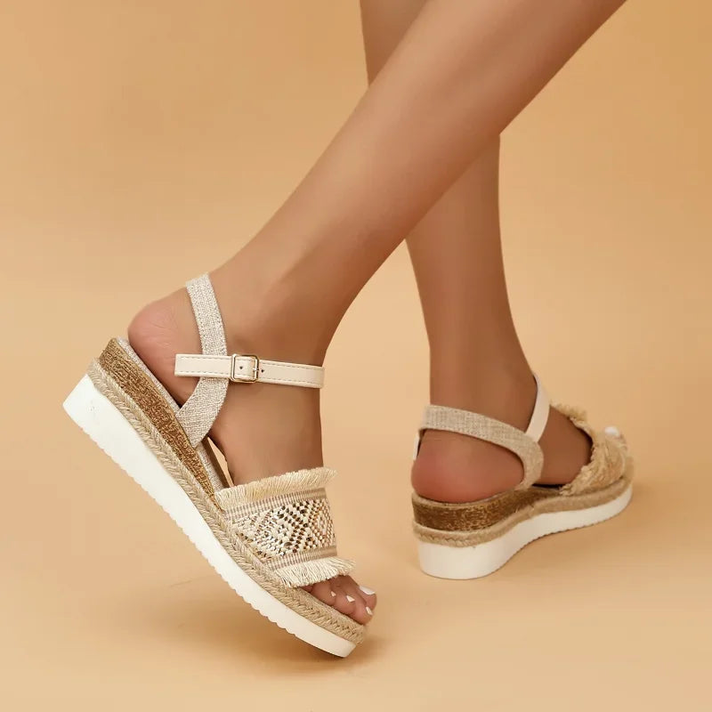 Shoes for Women 2023 High Quality Bohemian Women's Sandals Summer Platform Light Casual Sandals Women Wedge Shoes Ladies Zapatos