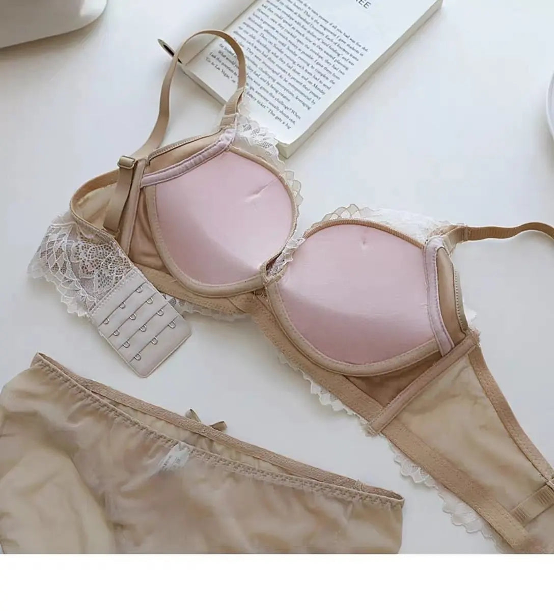 Women's Japanese Style Bra & Panty Set Luxury Lace Push Up Small Bust Support Adjustable Comfort No Gap Wirefree Free Shipping