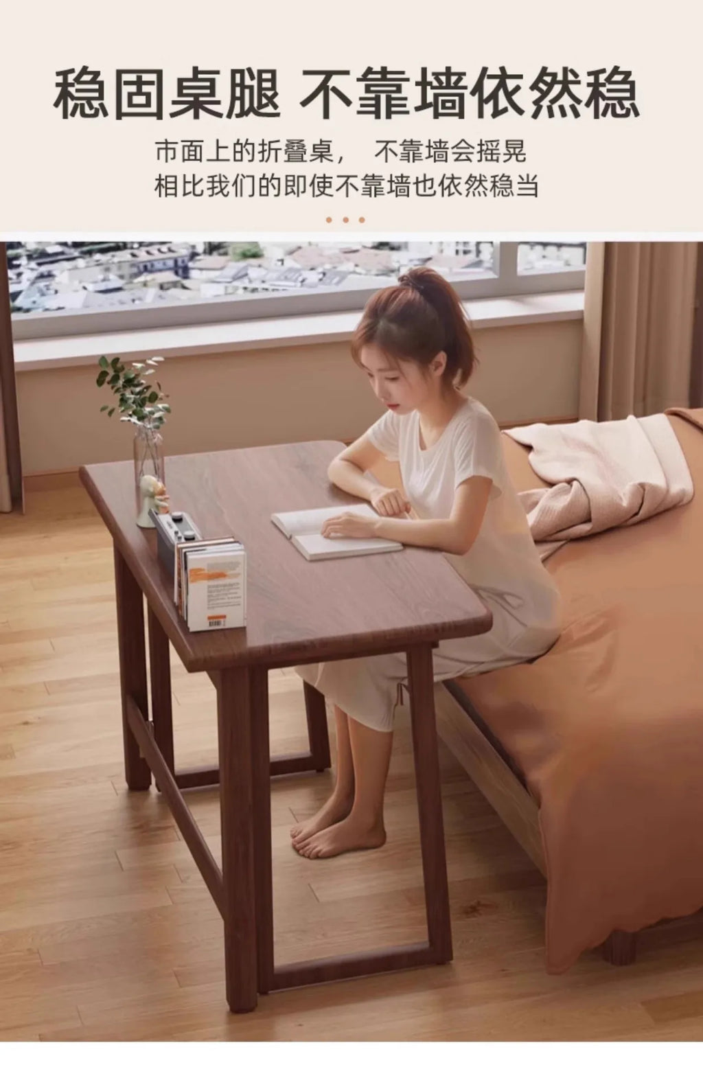 Small apartment folding desk integrated against the wall rectangular table rental room folding computer desk