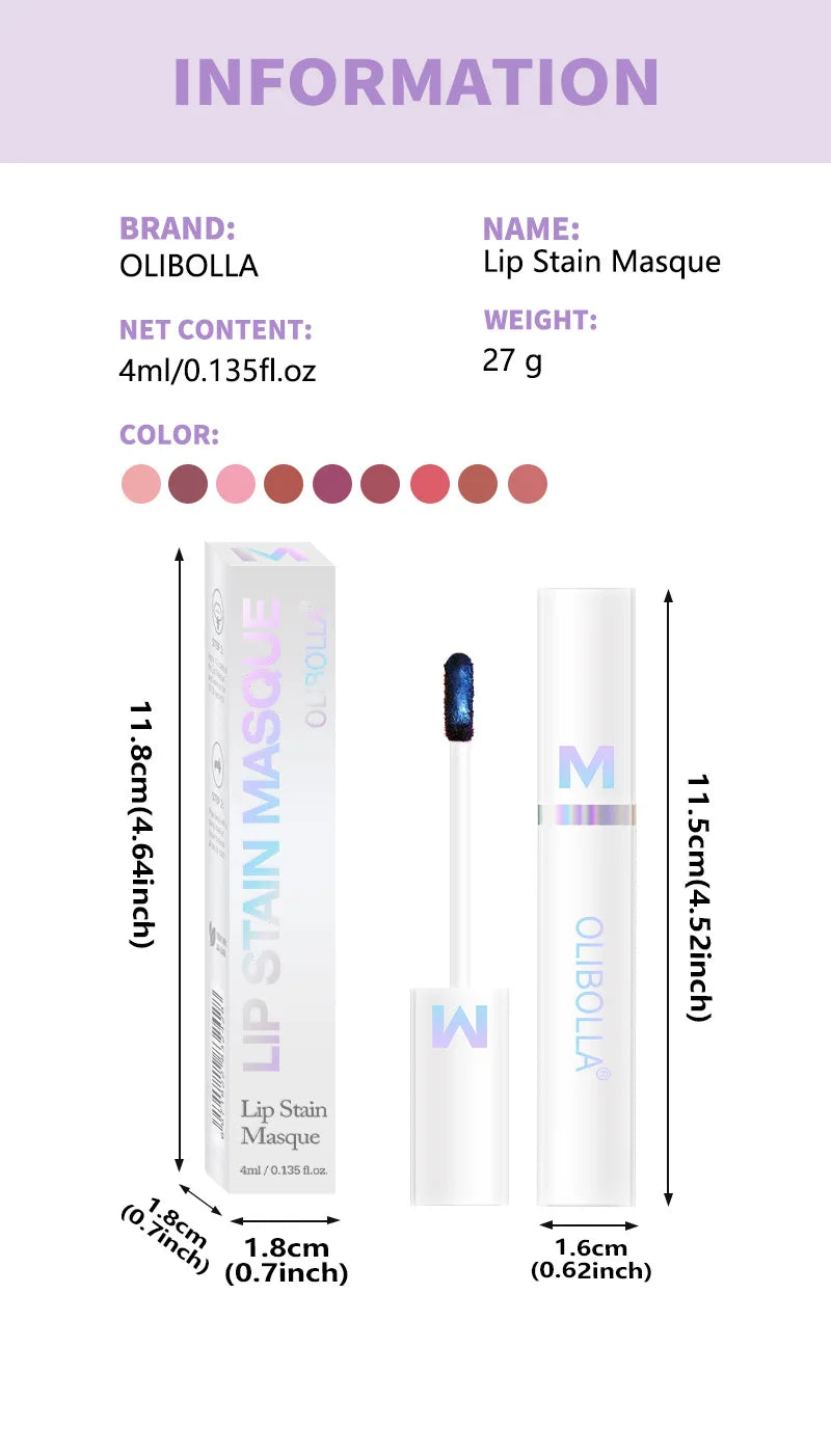 Lip Stain Peel Off  Long Lasting Waterproof Pink Lip Tint Transfer Proof Non Stick Cup Natural Women Cosmetics Makeup 7 colors