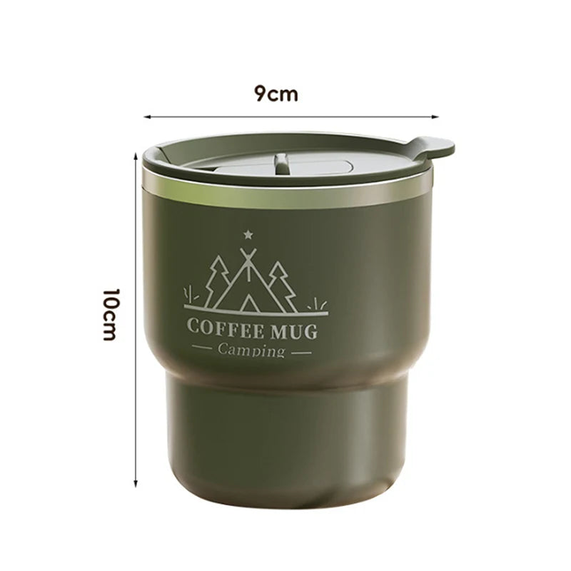 400ML Thermal Cup 304 Stainless Steel Double Layer Insulated Water Cup Office Milk Coffee Mug Student Portable Sealed Tumbler