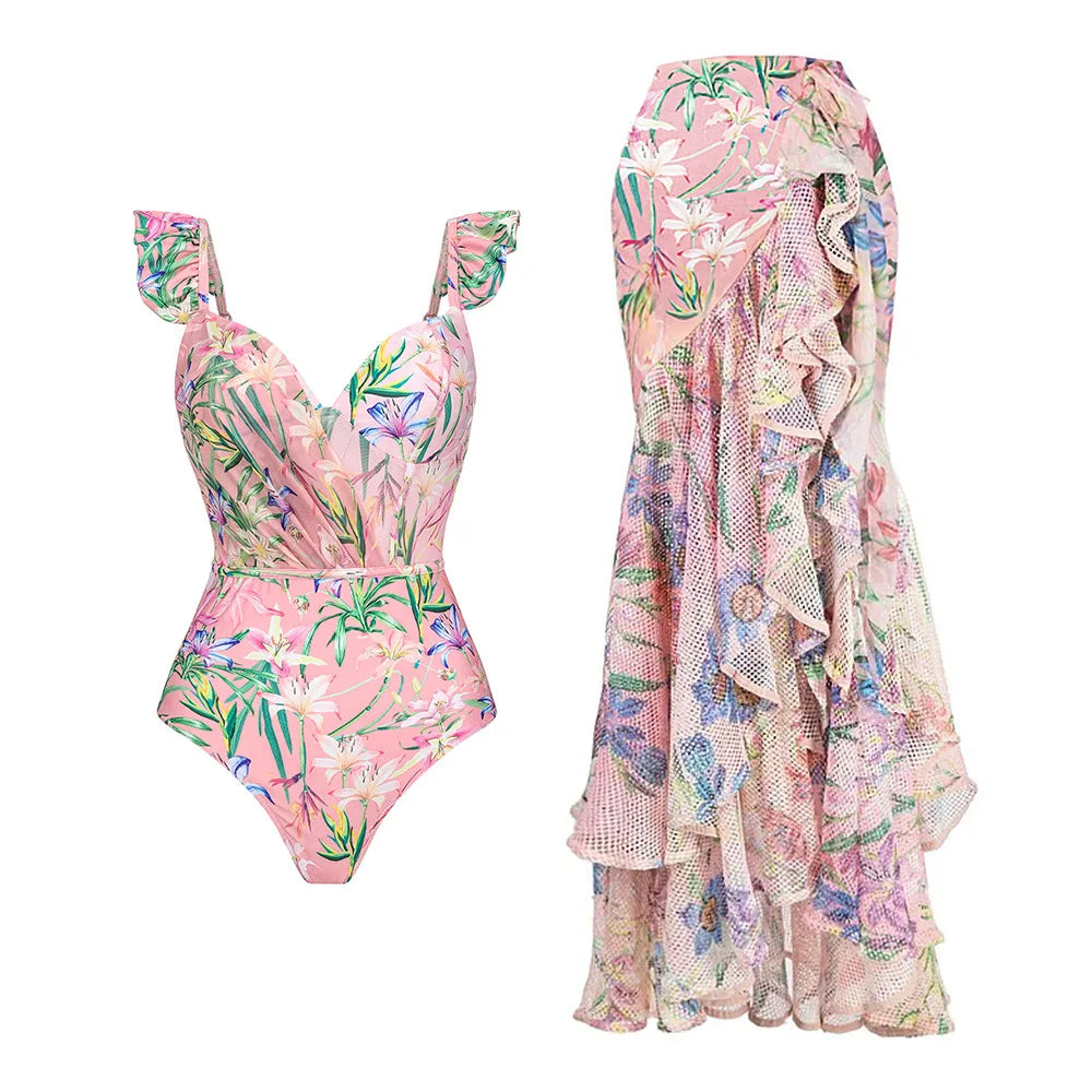 Two Piece Sets Swimsuit Cover-up Women Clothes Crop Tank Tops Bodysuits And Skirt Fitness Skinny Outfit 2 Piece Suit 2023 Summer