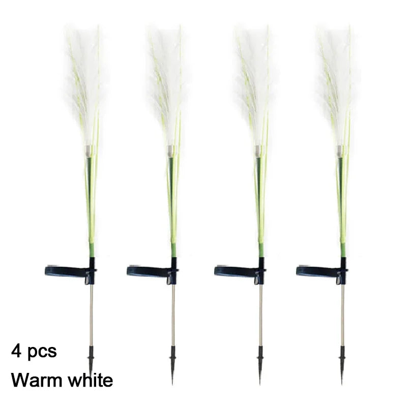 1-4 LED Solar Garden Lights Outdoor Waterproof Reed Light Solar Powered Lamp Christmas Yard Lawn Garden Decoration Path Lighting