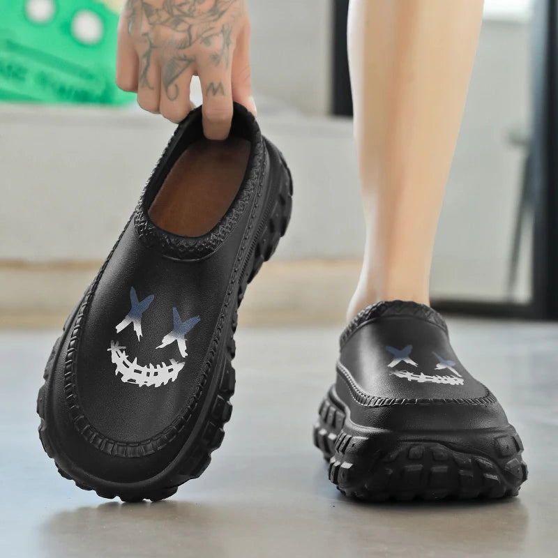Men's and Women's Couple's Shoes, Thick-Soled, Non-Slip, Oil-Resistant, Wear-Resistant, Work Chef Safety Shoes, Lazy Casual Shoes, Sandals