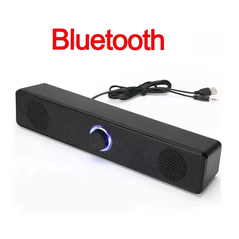 Bluetooth Computer Soundbar Speaker With Dual Speakers Powerful Bass Wired/Wireless Connection For PC Laptop Desktop