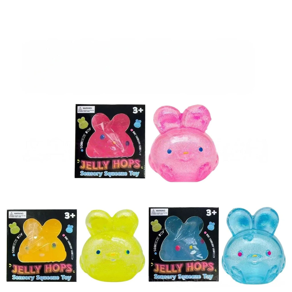 NeeDoh Jelly Hops Scented Squish Bunnies, Soft Sensory Fidget Toy, Perfect Easter Gift & Stress Relief Toy