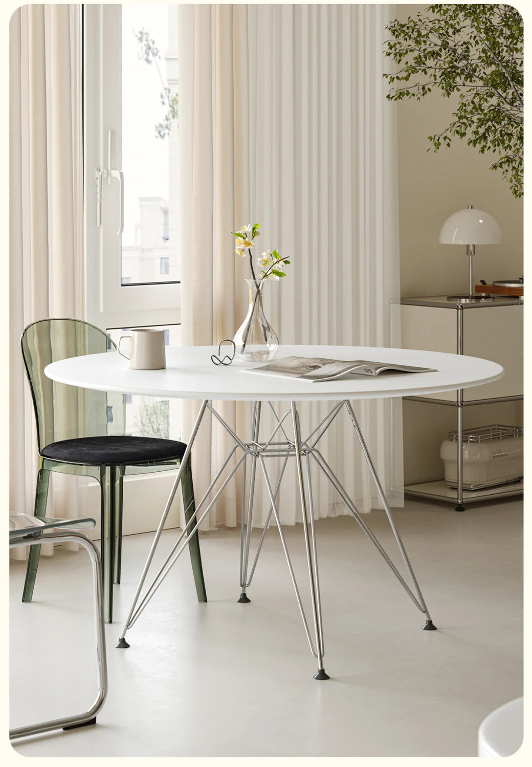 Portable Dining Table Folding Round Tables Kitchen Simple Removable Space Saves Modern Living Room and Dining Room Furniture