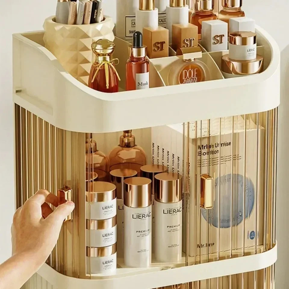 Makeup Storage Box Large Capacity Dressing Table Storage Rack Dust-proof Cosmetic Organizer Cosmetics Containe Drawer Organizer