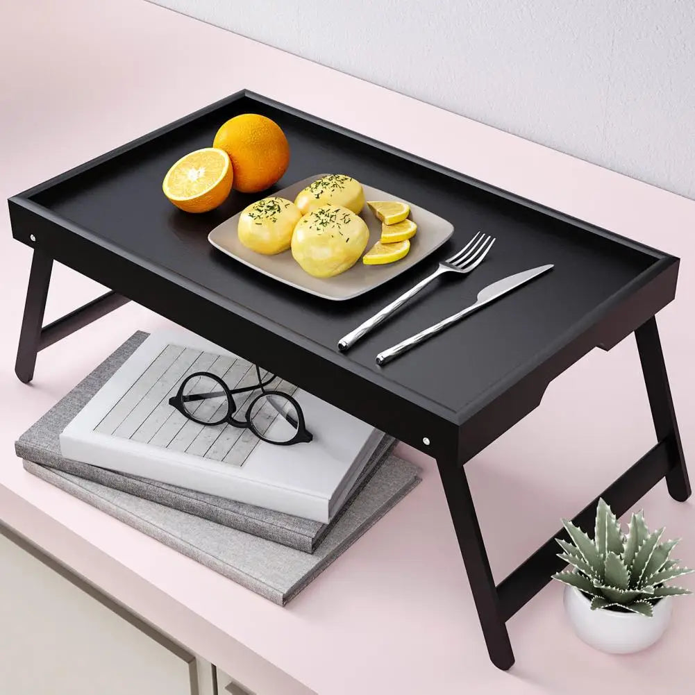 Folding Bed Table Bamboo Bed Tray Table for Breakfast Laptop Use Folding Legs for Easy Storage Serving Tray for Snacks Drawing