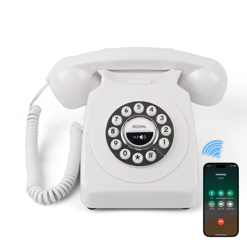 Bluetooth Landline Phone, Retro Bluetooth Home Phone Compatible with Android & iOS, Wireless Cordless Telephone with Speakerphon