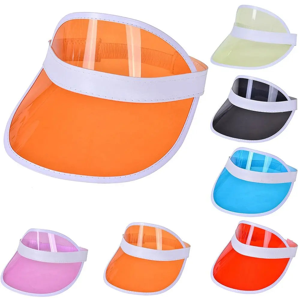 Summer Baseball Hat Anti-UV Sunshade Hat Empty Top Transparent Plastic Visor Caps Sunshade Bicycle Sun Hat Sports Accessories
