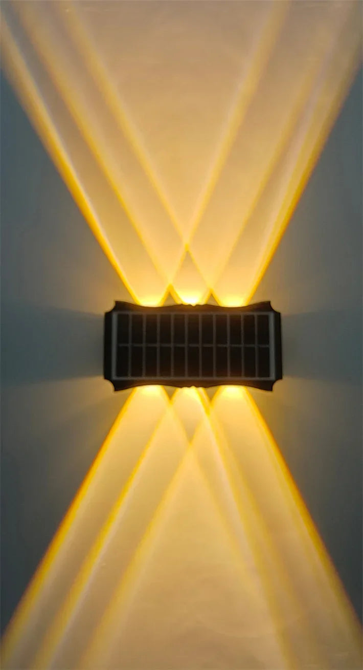 Solar LED Light Wall Lamp Outdoor Waterproof High Brightness Up and Down Luminous Lighting for Outdoor Garden Decoration