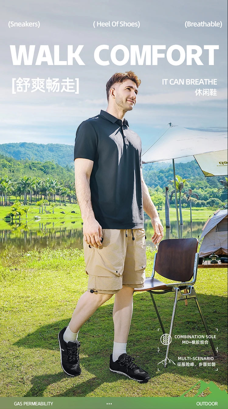 Men Spring and Autumn Oversized Wide Toe Shoes Barefoot Casual Shoes Popular Flat Sneaker Outdoor hiking driving Footwear