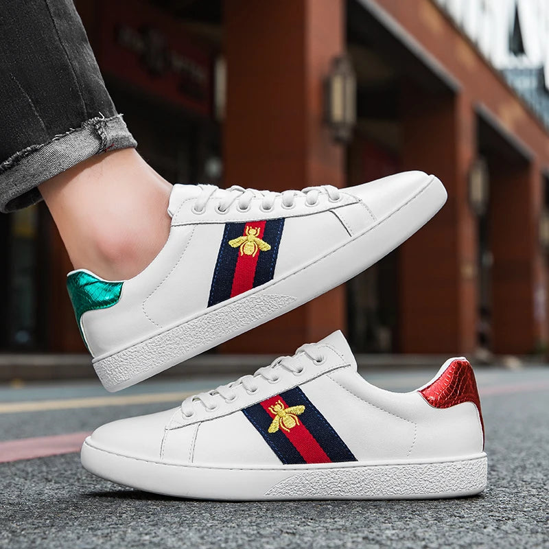 Original Walking Shoes for Men Trendy Flat Comfortable Outdoor Fashion Leather Luxury Design Trendy Lace-up Sneakers for Man