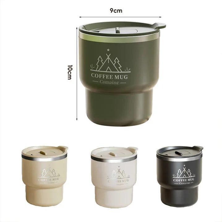 400ML Stainless Steel Thermal Cup Office Coffee Mug  Double Layer Insulated Water Cup Portable Keeps Cold and Heat Thermal Mug