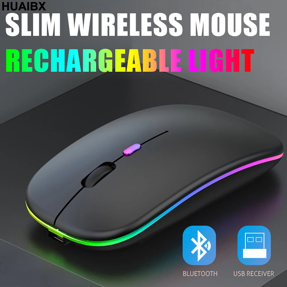 Bluetooth Mouse for Laptop/MacBook/iPad/Android PC,Rechargable Quiet Slim Wireless Mice Compatible with Windows/Linux/Tablet