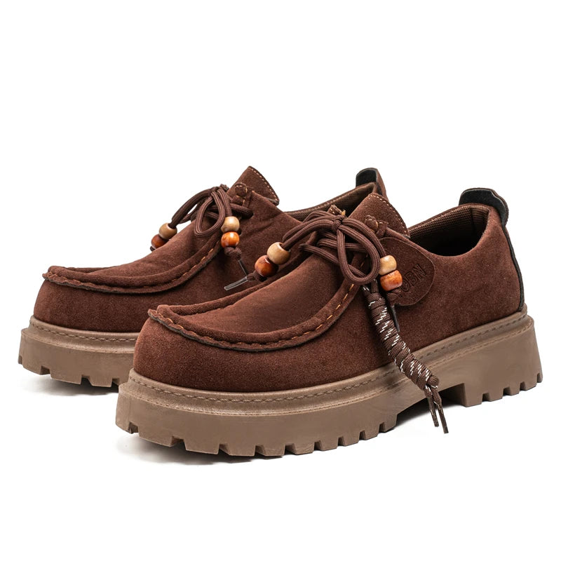 Men's Wide Toe Barefoot Shoes Classic Retro Casual Shoes Lightweight Outdoor Sports Walking Shoes Brown Thick Soled Work Shoes