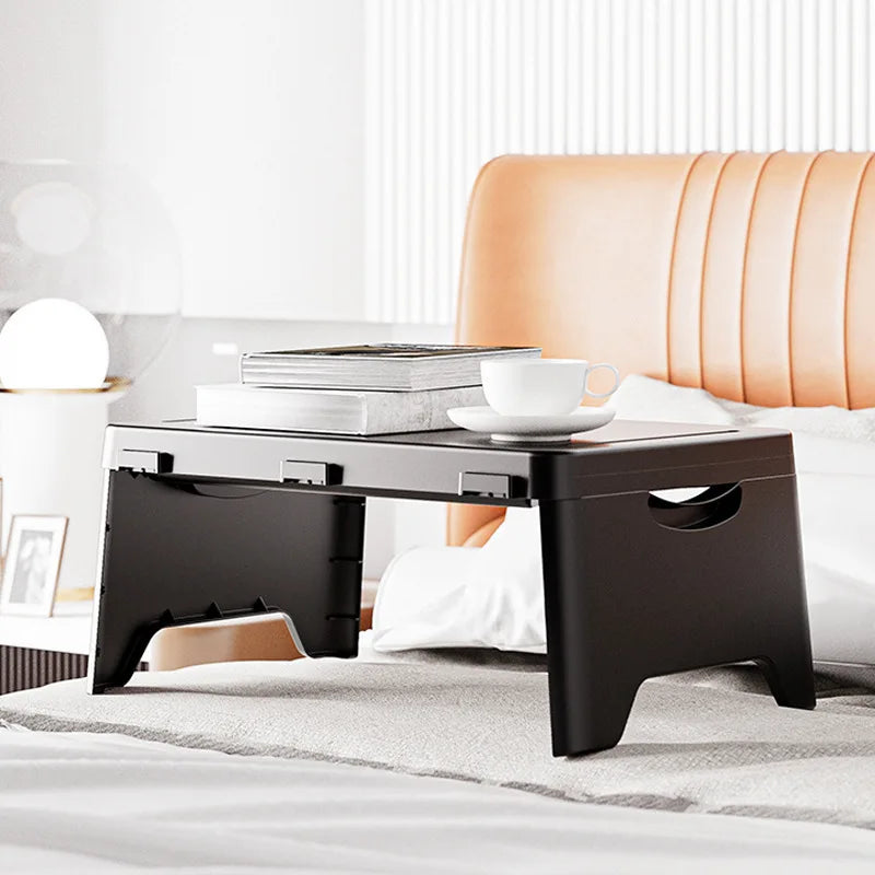 Folding Lap Desk with Storage Dividers - Sturdy Laptop Tray & Serving Desk, Portable Bed Table with Organizer Compartments