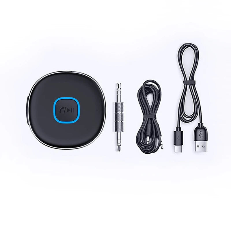 Car Bluetooth-compatible Receiver Dongle BT5.0 3.5MM USB Stereo Audio Wireless Adapter with Handsfree Microphone DSP Voiceless