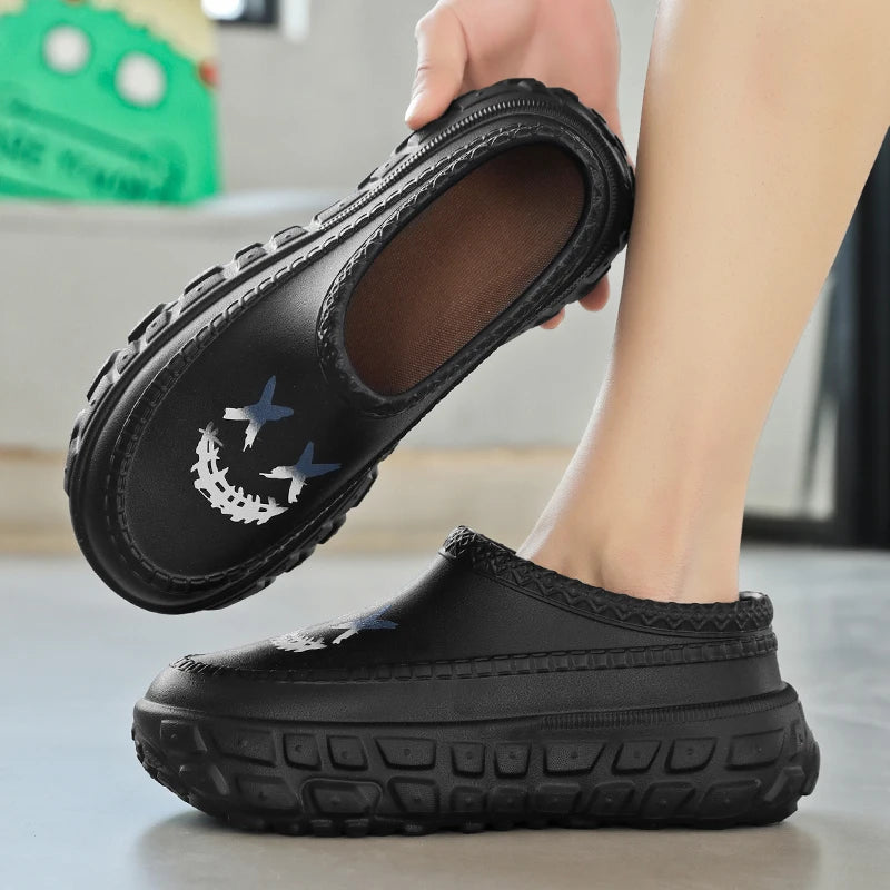 Men's and Women's Couple's Shoes, Thick-Soled, Non-Slip, Oil-Resistant, Wear-Resistant, Work Chef Safety Shoes, Lazy Casual Shoes, Sandals
