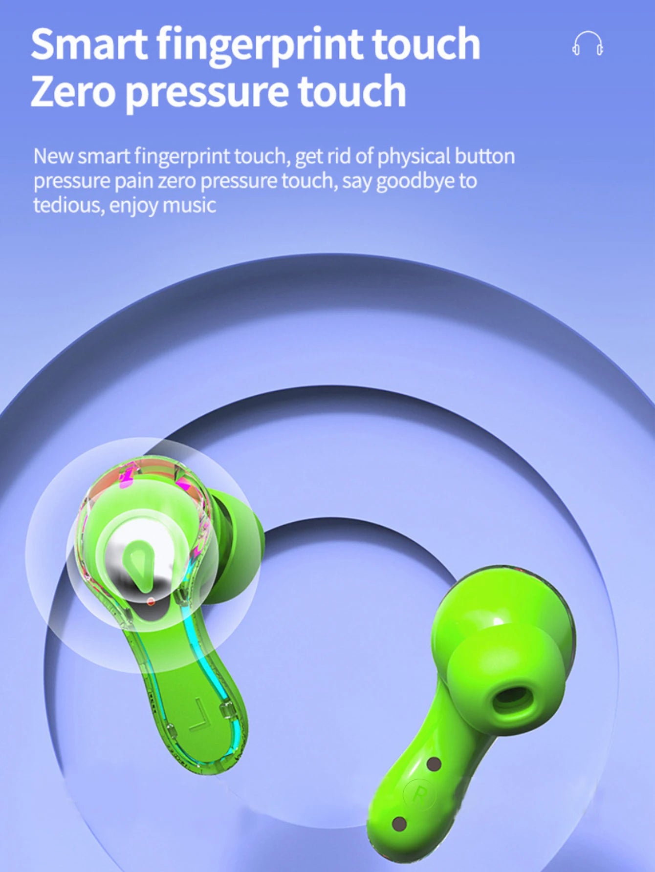 In-ear Bluetooth earphones, battery level display eardphones, long battery life and low latency
