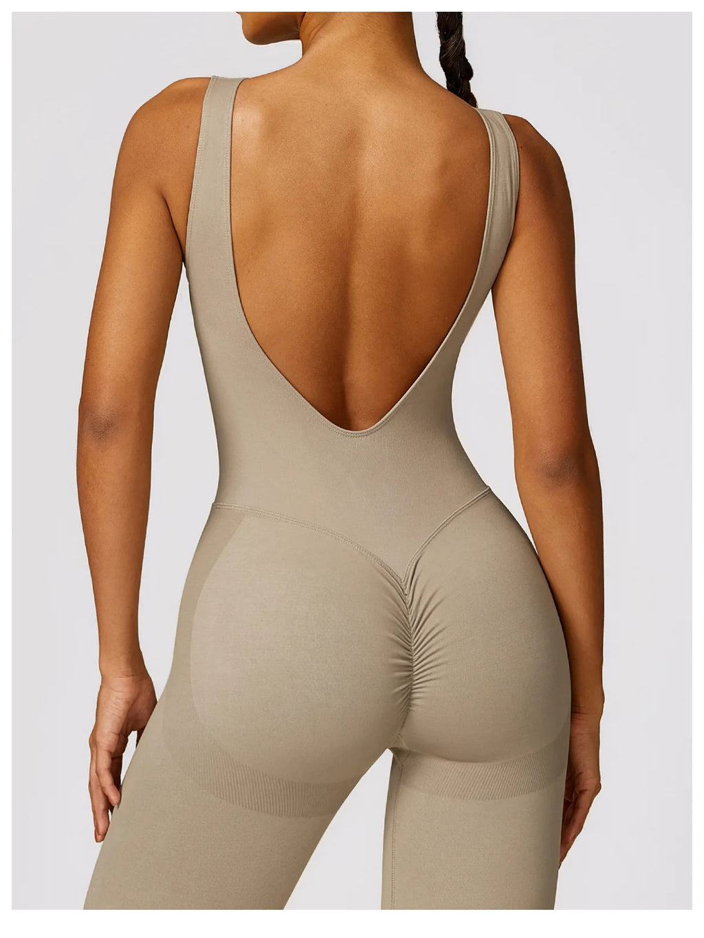 Backless Scrunch Sport Jumpsuits Raises Butt Women Sexy Monkeys One Piece Yoga Clothes Seamless Gym Fitness Dance Overalls Black