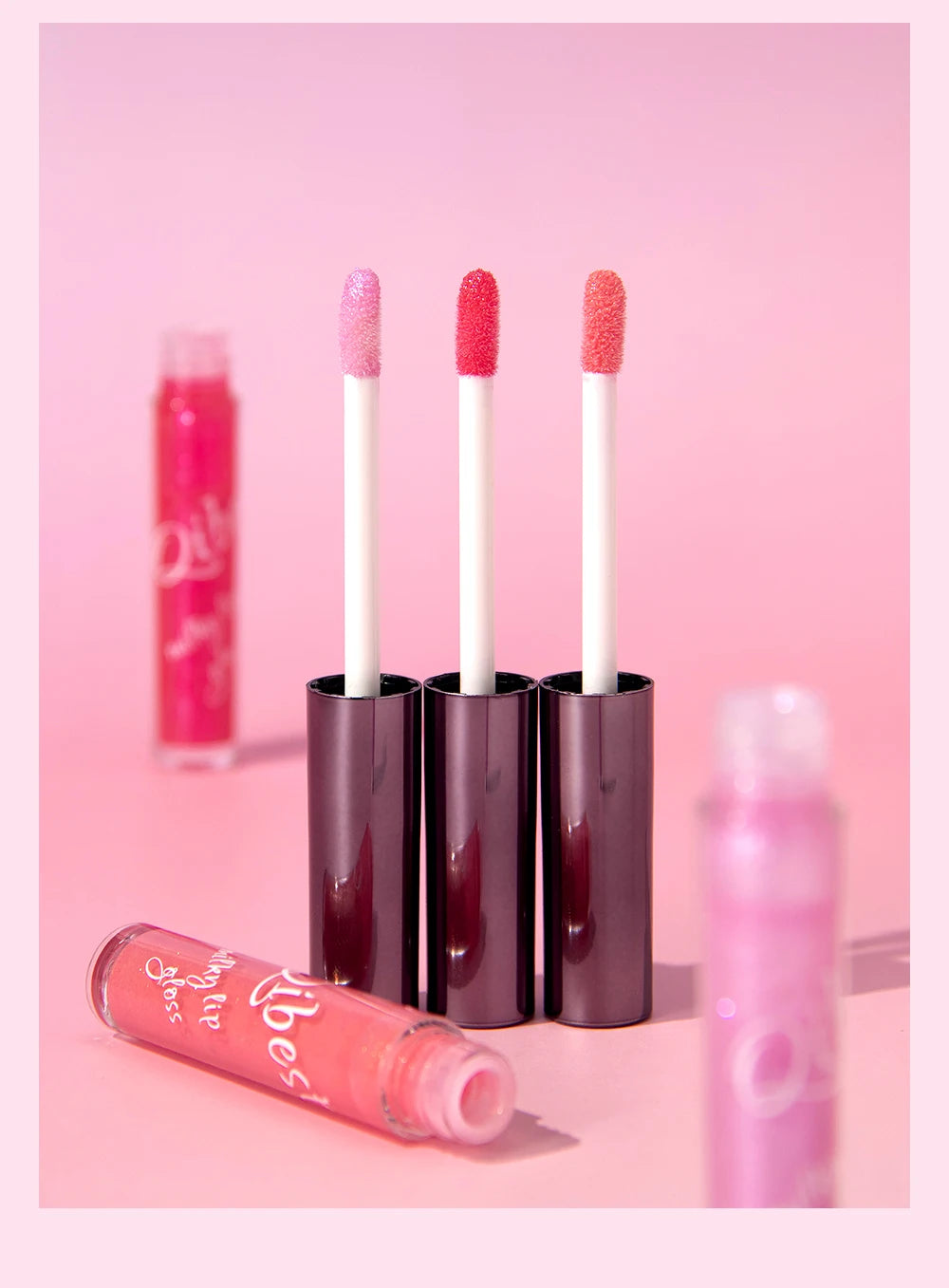 QIBEST Purple Lip Gloss Shimmer Lip Tint Moisturizing Long-Lasting Shine Lip Stain Diamond Hydrating Lip Stain Tint Cosmetics