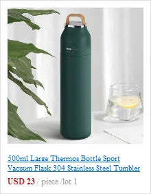 Portable Double Layer Thermal Mug Food Thermos For Tea With Heating Display Cup Stainless Steel Water Bottle Cups Of Hot