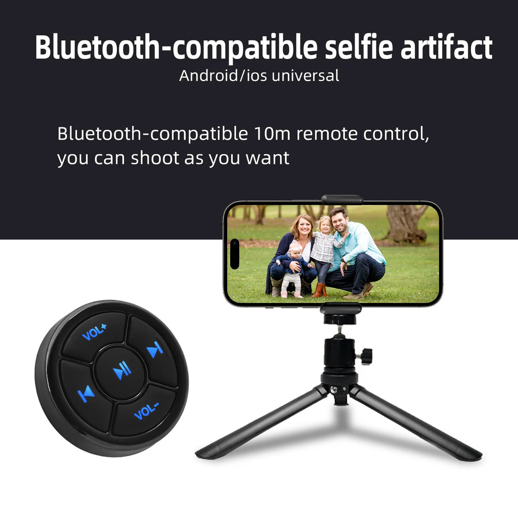 Bluetooth-compatible Car Motorcycle Bike Wireless Steering Wheel Remote Control Music Player  Media Button For IOS Android Phone