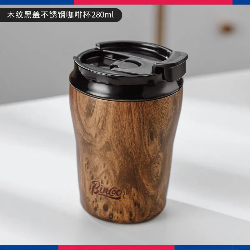 Coffee cup ceramic interior thermos cup Retro high appearance level portable stainless steel water cup