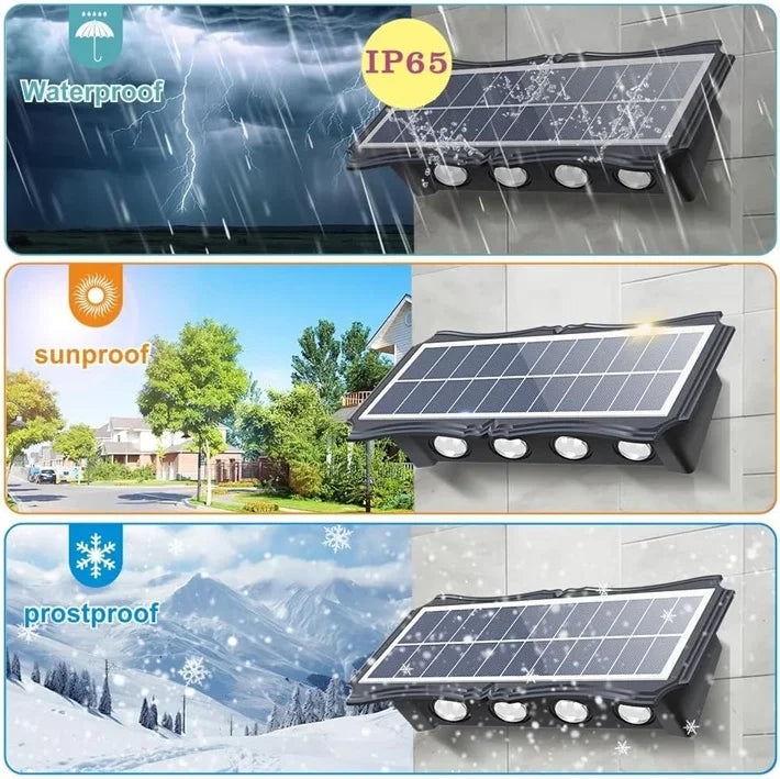 Solar LED Light Wall Lamp Outdoor Waterproof High Brightness Up and Down Luminous Lighting for Outdoor Garden Decoration