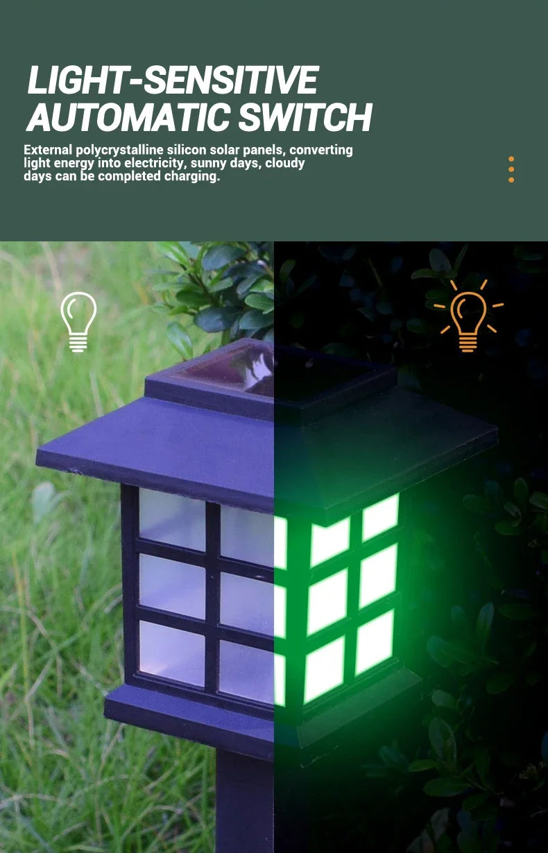 Outdoor Solar Lights Garden Lights Solar Powered Lamp Lantern Waterproof Landscape Lighting Pathway Yard Lawn Garden Decoration