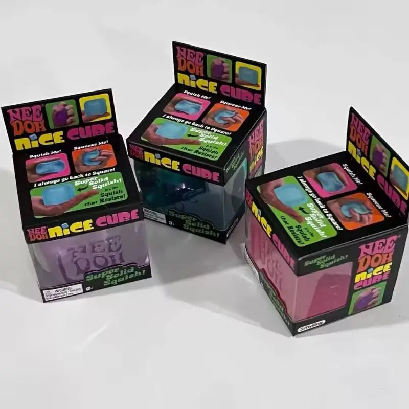 Needoh Nice Cube Sensory Stress Reliever Fidget Tool for Anxiety & Focus Desk Sensory Cube for Adults & Kids