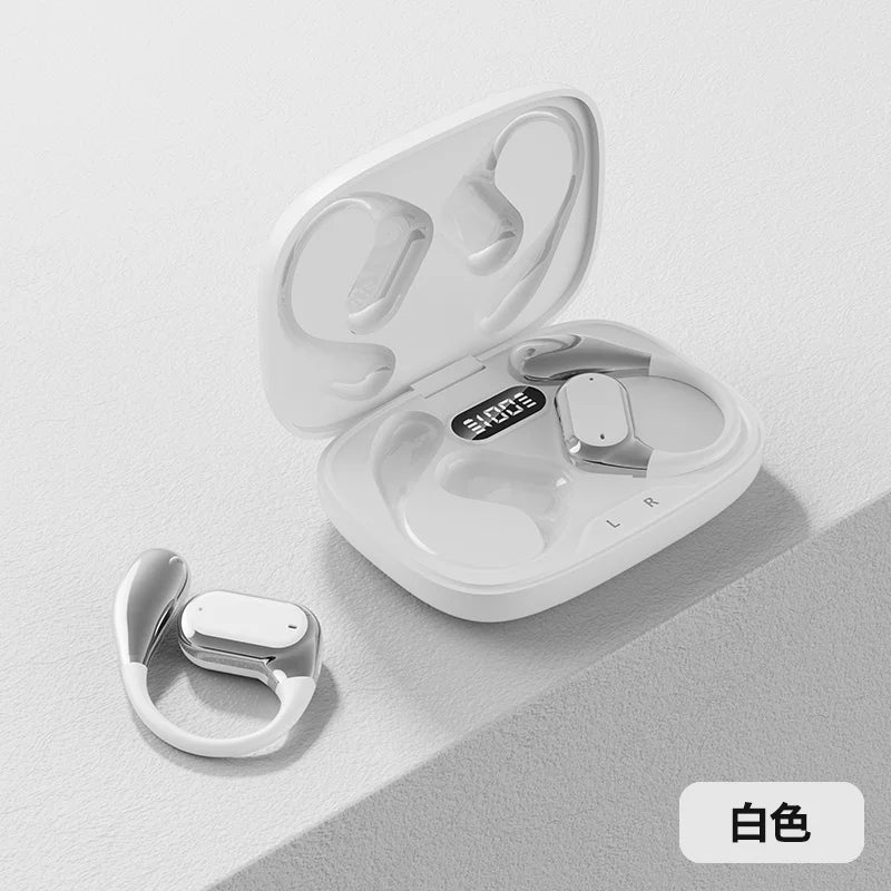 Bluetooth 5.4 headphones, over-ear ear hooks, noise-reducing sports headphones, 360° rotatable wireless headphones, with microph