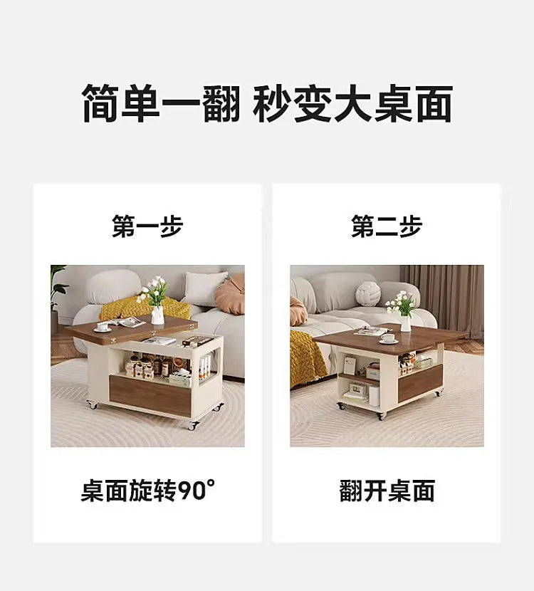 Folding Coffee Tables Multifunctional With Wheels Living Room Storage Side Tables Lounge Center Dining Table Hotel Furniture