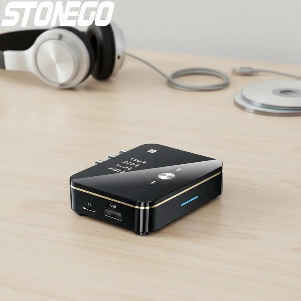 Bluetooth 50 Transmitter Receiver Wireless Audio Adapter for TV Home Stereo Car PC MP3 Player Portable Streaming Device