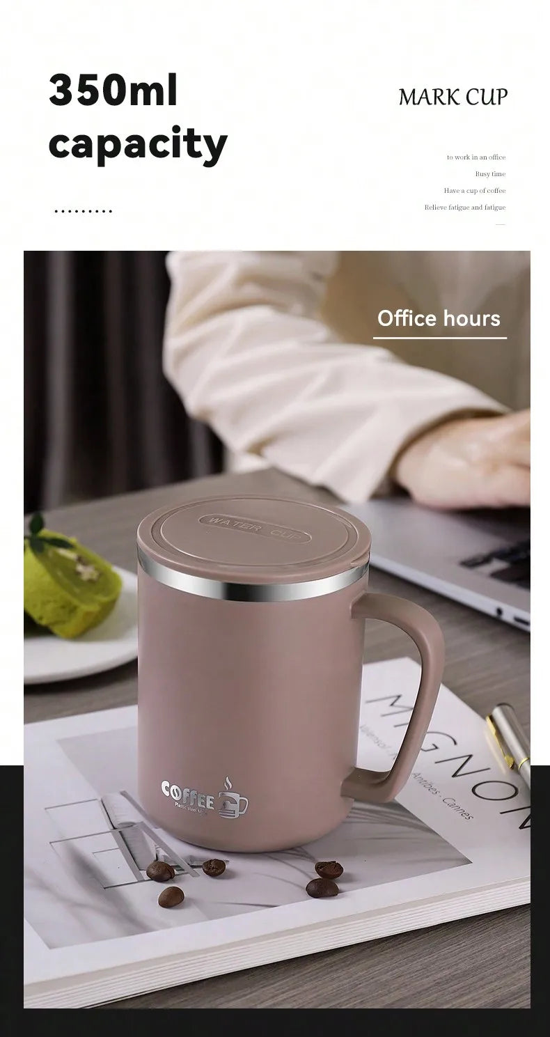 Portable Thermal Mug 304 Stainless Steel Double Wall Insulated Drinking Cup With Handle Anti Scald Sealed Tea Milk Coffee Cup